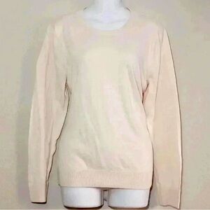 Banana Republic Crew-Neck Sweater Cream Women's Size Large Retail $129